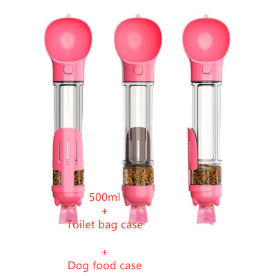 PawPal Pro: 3-in-1 Portable Dog Travel Bottle with Water Bowl & Waste Bag Storage