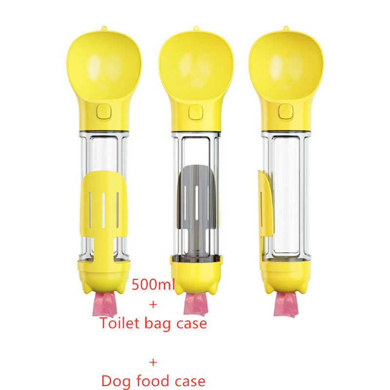PawPal Pro: 3-in-1 Portable Dog Travel Bottle with Water Bowl & Waste Bag Storage