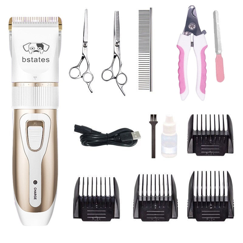 BOUSSAC Professional Dog Grooming Kit with Rechargeable Wireless Clippers